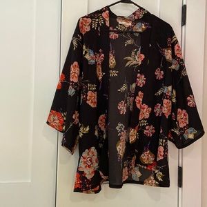 Floral print kimono